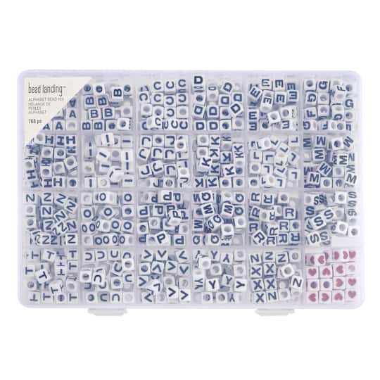 Alphabet Square Beads, 7mm by Bead Landing™